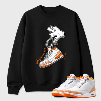 Sneaker match tees – Sneaker Tees To Match Air Jordan 3 Orange Citrus Shoes – Cartoon Hands Tee Black 1