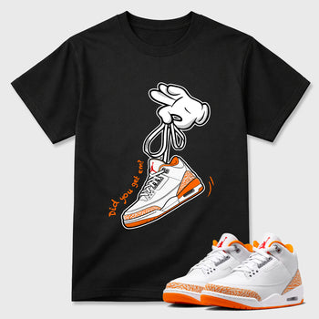 Sneaker match tees – Sneaker Tees To Match Air Jordan 3 Orange Citrus Shoes – Cartoon Hands Tee Black 1