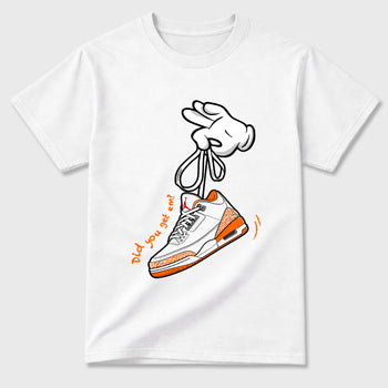 Sneaker match tees – Sneaker Tees To Match Air Jordan 3 Orange Citrus Shoes – Cartoon Hands Tee White 2