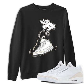 Cartoon Hands sneaker match t-shirt styled to complete your fit with the Air Jordan 3 Pure Money sneakers, shown in Black 1.