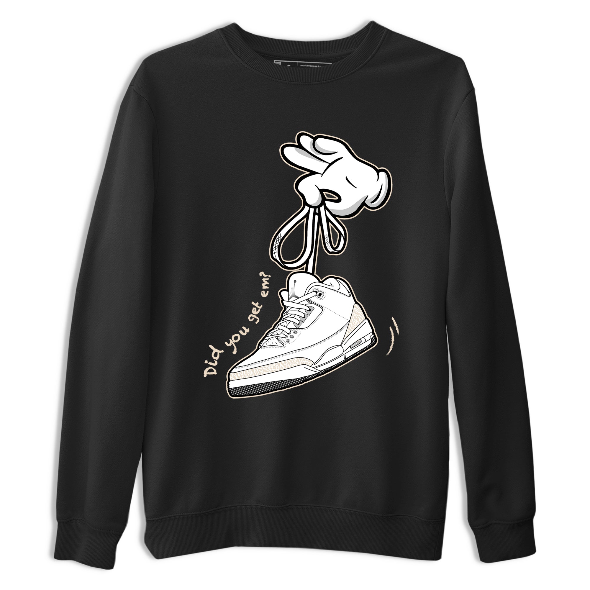 Cartoon Hands sneaker match t-shirt styled to complete your fit with the Air Jordan 3 Pure Money sneakers, shown in Black 2.