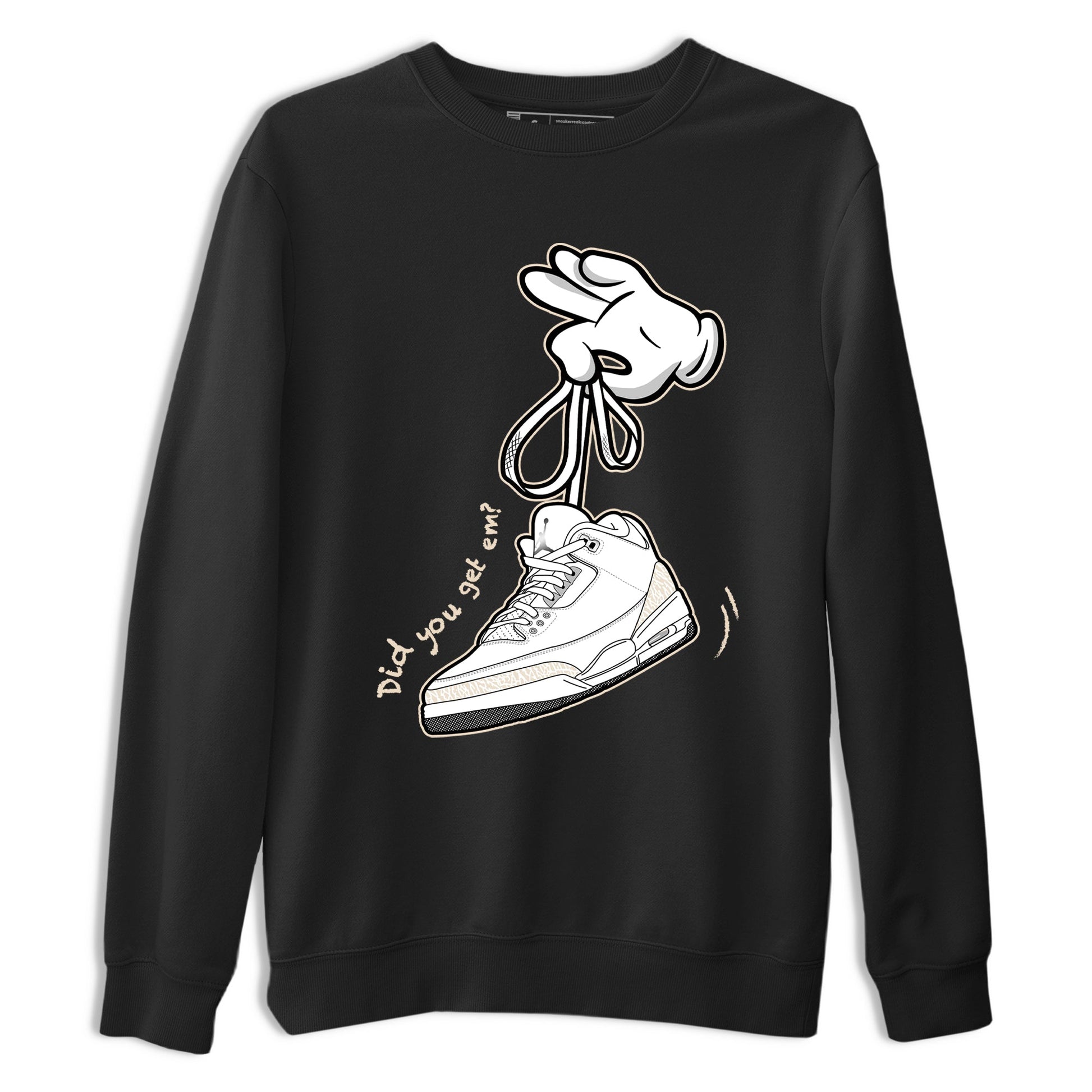 Cartoon Hands sneaker match t-shirt styled to complete your fit with the Air Jordan 3 Pure Money sneakers, shown in Black 2.