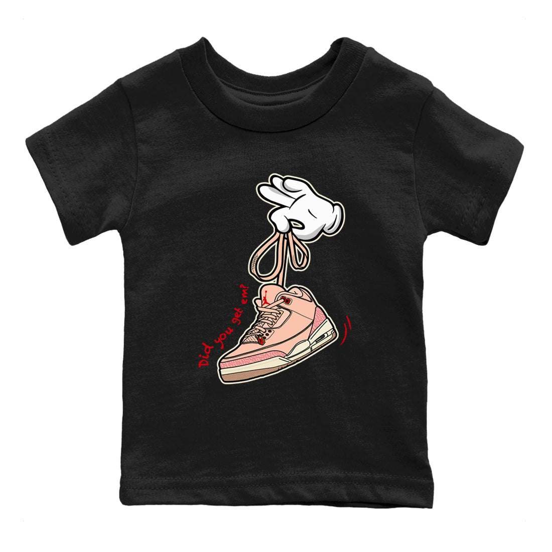 3s Valentines Day shirts to match jordans Cartoon Hands best t shirts to wear with jordans Air Jordan 3 Valentines Day match shoes to clothes SNRT Sneaker Tees Youth Baby Black 2 tee
