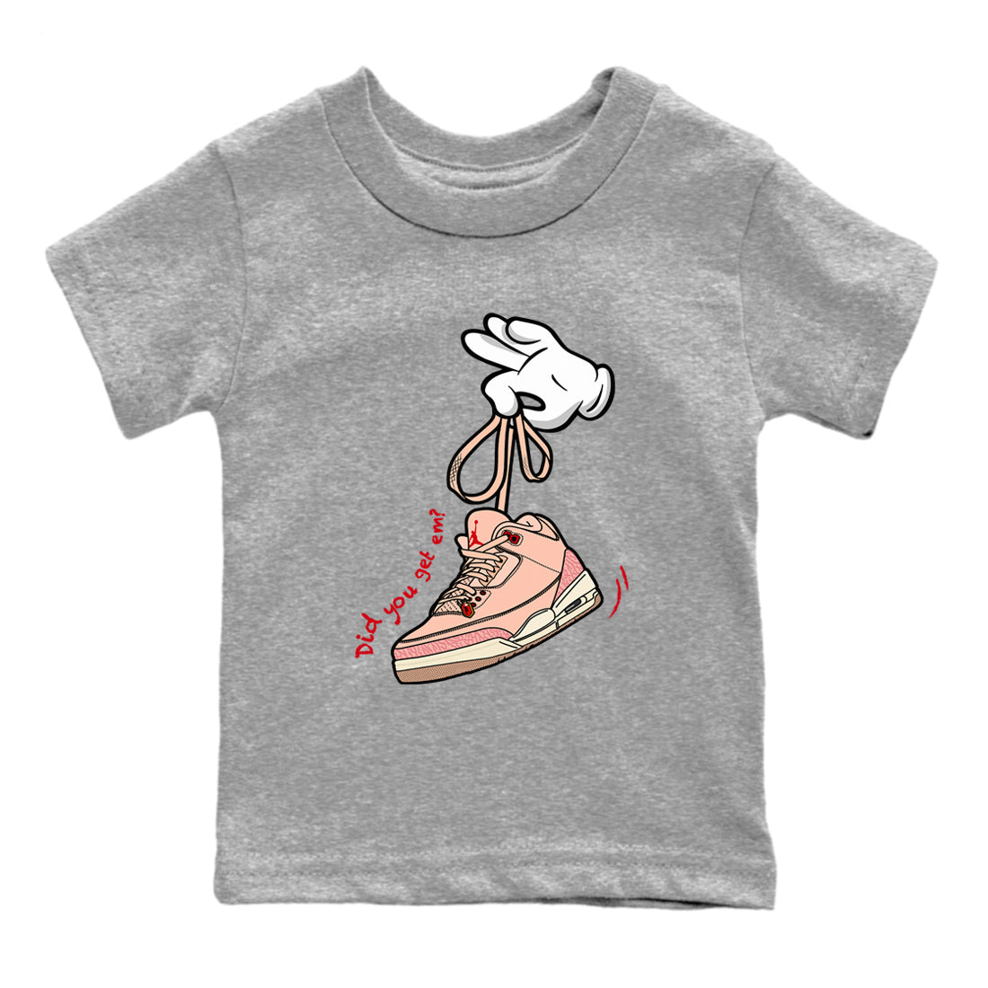 3s Valentines Day shirts to match jordans Cartoon Hands best t shirts to wear with jordans Air Jordan 3 Valentines Day match shoes to clothes SNRT Sneaker Tees Youth Baby Heather Grey 2 tee