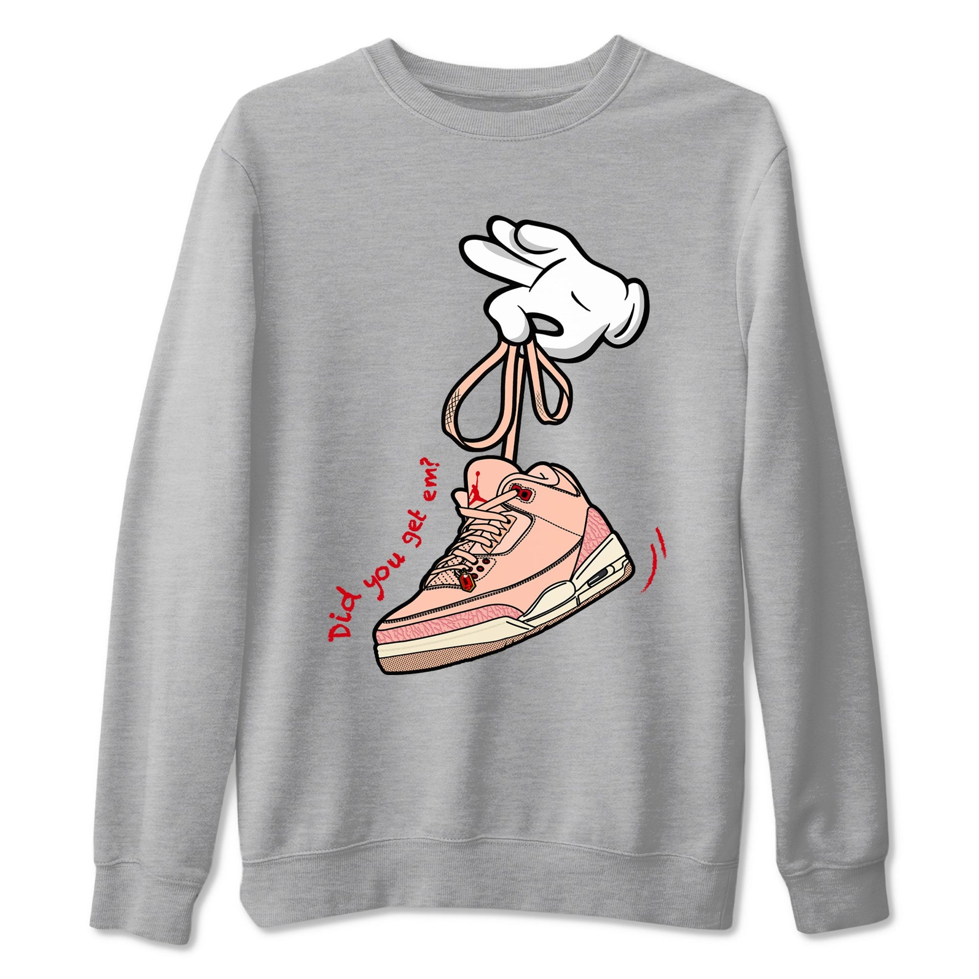 3s Valentines Day shirts to match jordans Cartoon Hands best t shirts to wear with jordans Air Jordan 3 Valentines Day match shoes to clothes SNRT Sneaker Tees unisex cotton Heather Grey 2 shirts