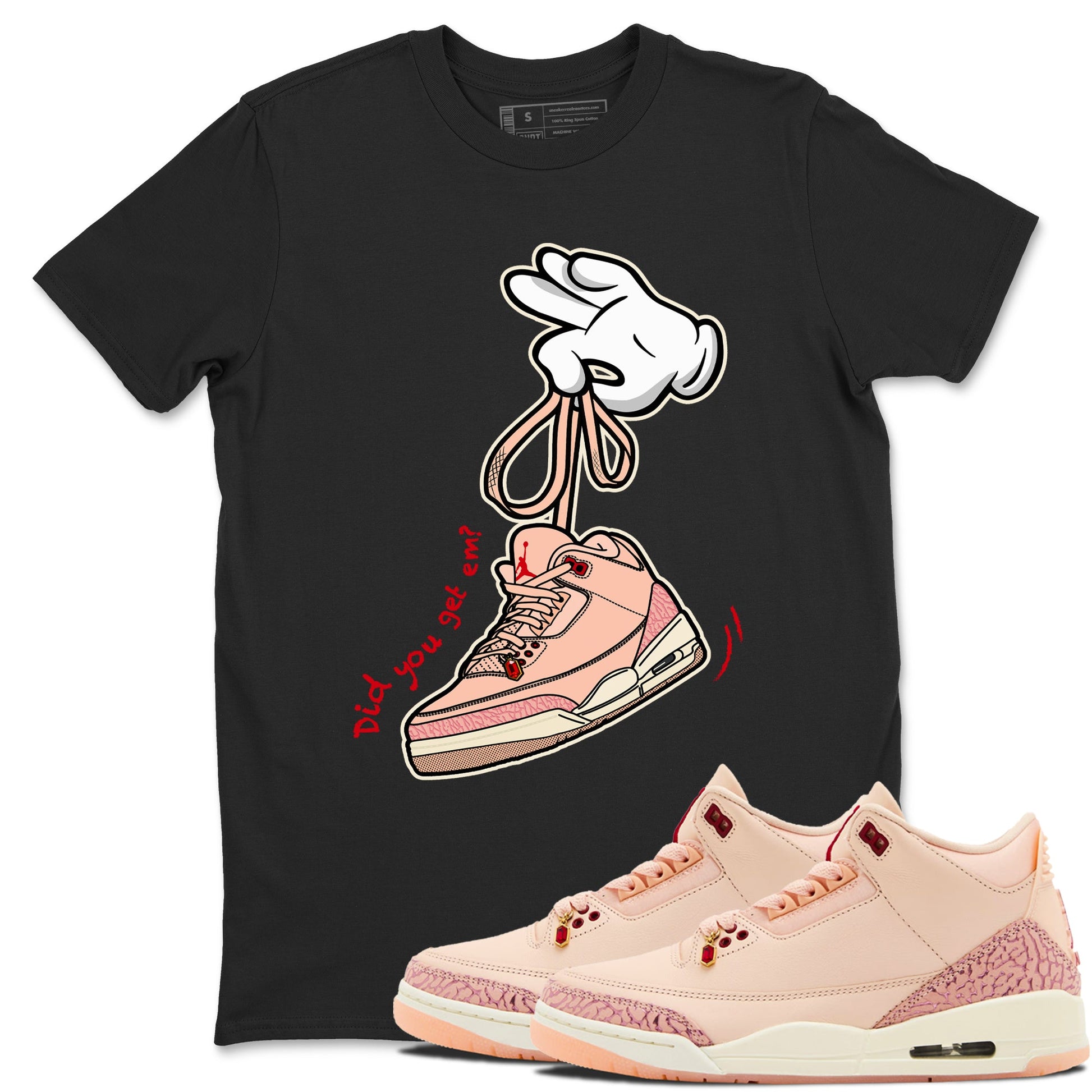 3s Valentines Day shirts to match jordans Cartoon Hands best t shirts to wear with jordans Air Jordan 3 Valentines Day match shoes to clothes SNRT Sneaker Tees unisex cotton Black 1 shirts