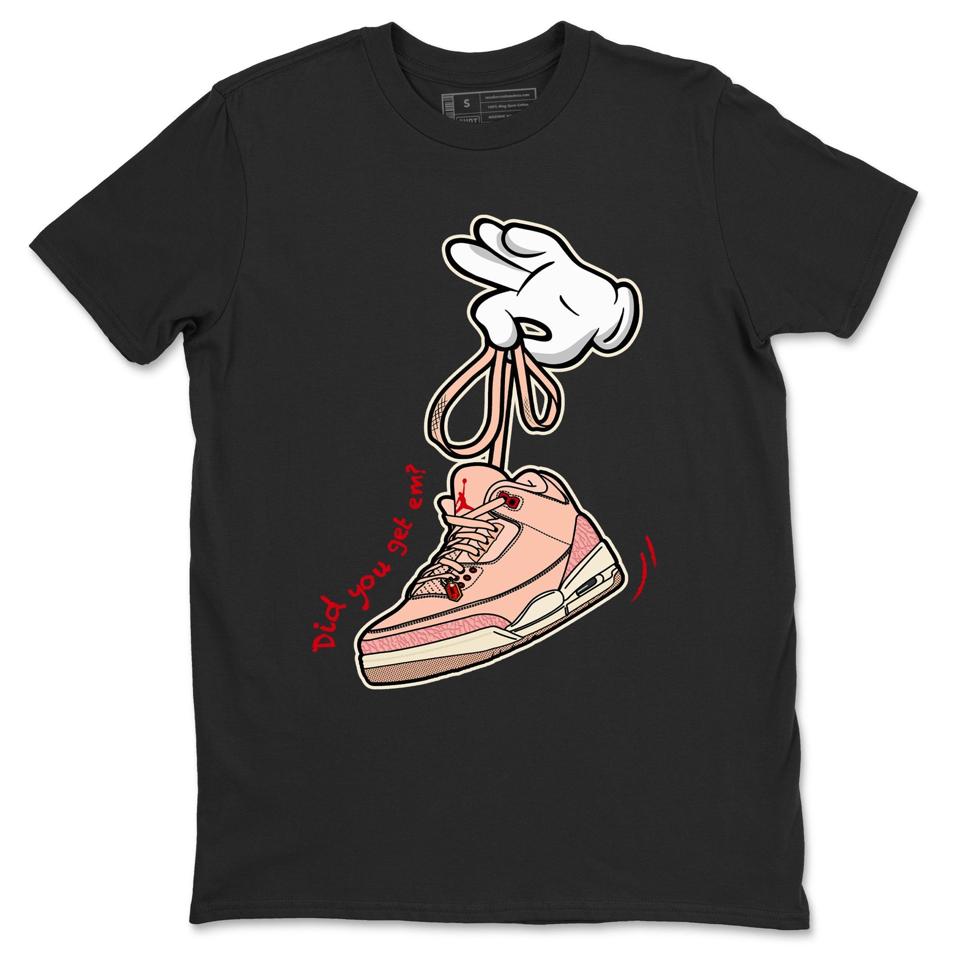 3s Valentines Day shirts to match jordans Cartoon Hands best t shirts to wear with jordans Air Jordan 3 Valentines Day match shoes to clothes SNRT Sneaker Tees unisex cotton Black 2 shirts
