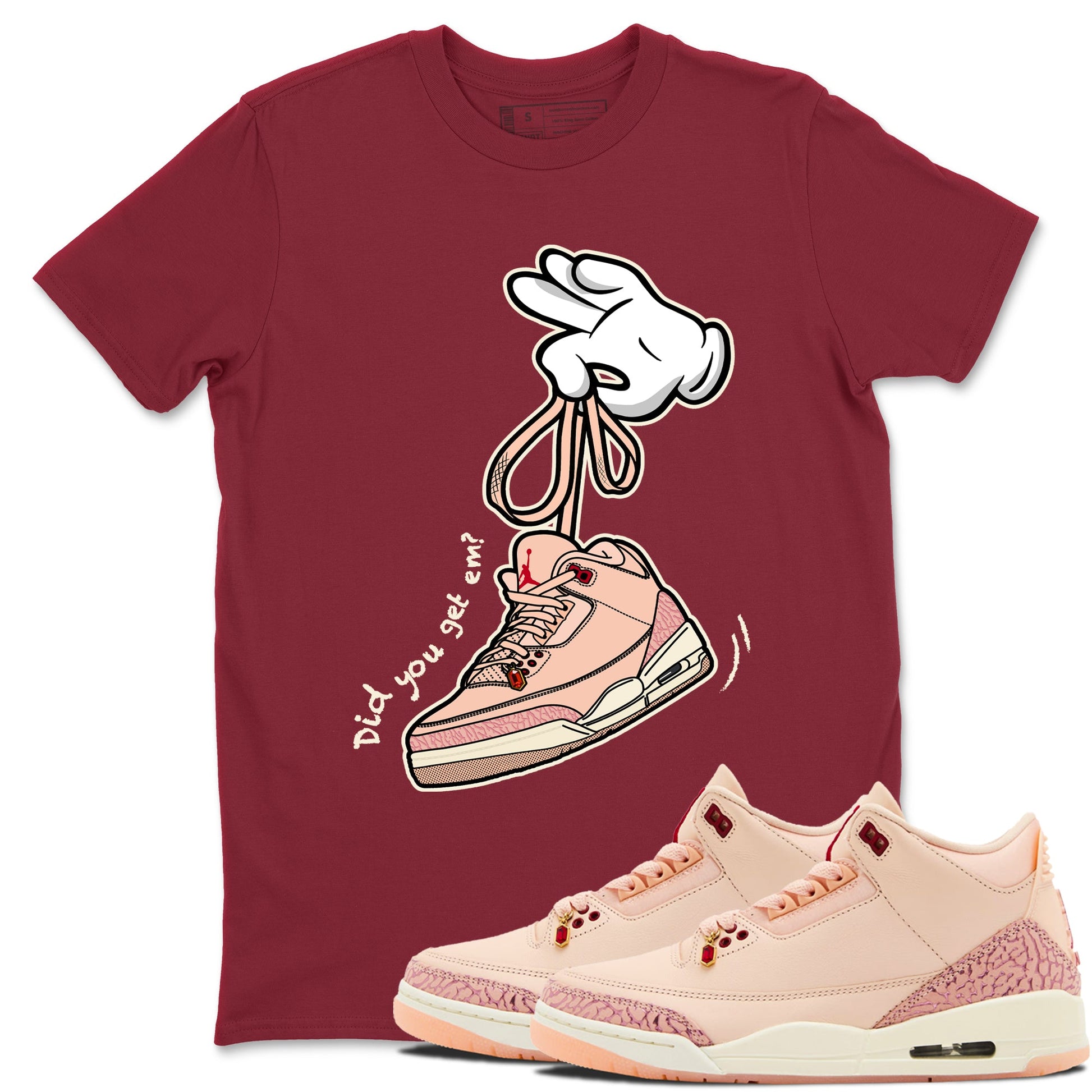 3s Valentines Day shirts to match jordans Cartoon Hands best t shirts to wear with jordans Air Jordan 3 Valentines Day match shoes to clothes SNRT Sneaker Tees unisex cotton Cardinal 1 shirts