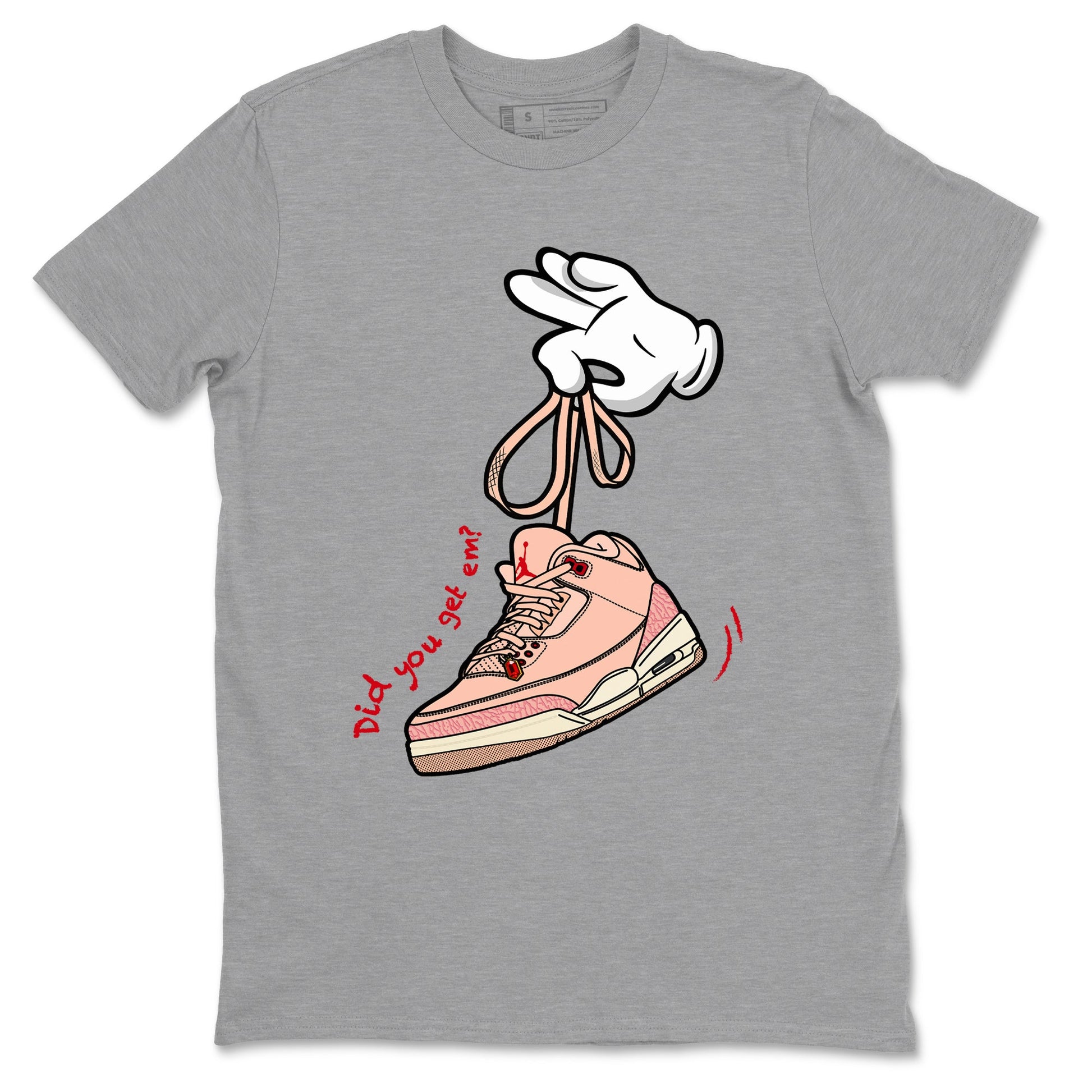 3s Valentines Day shirts to match jordans Cartoon Hands best t shirts to wear with jordans Air Jordan 3 Valentines Day match shoes to clothes SNRT Sneaker Tees unisex cotton Heather Grey 2 shirts