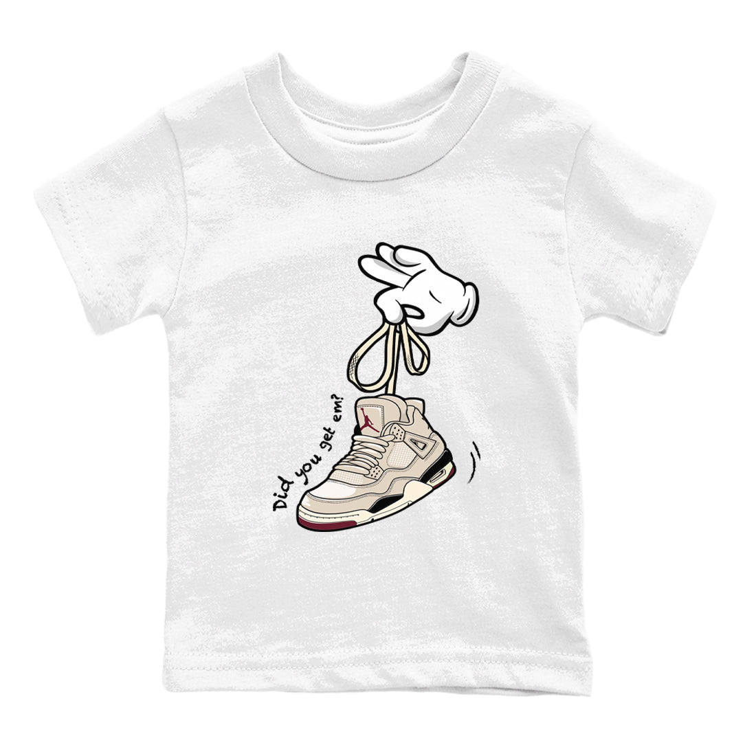 4s A Ma Maniere x Fossil Stone shirts to match jordans Cartoon Hands sneaker match tees Air Jordan 4 A Ma Maniere x Fossil Stone match shoes to clothes SNRT Sneaker Tees Youth Baby White 2 tee