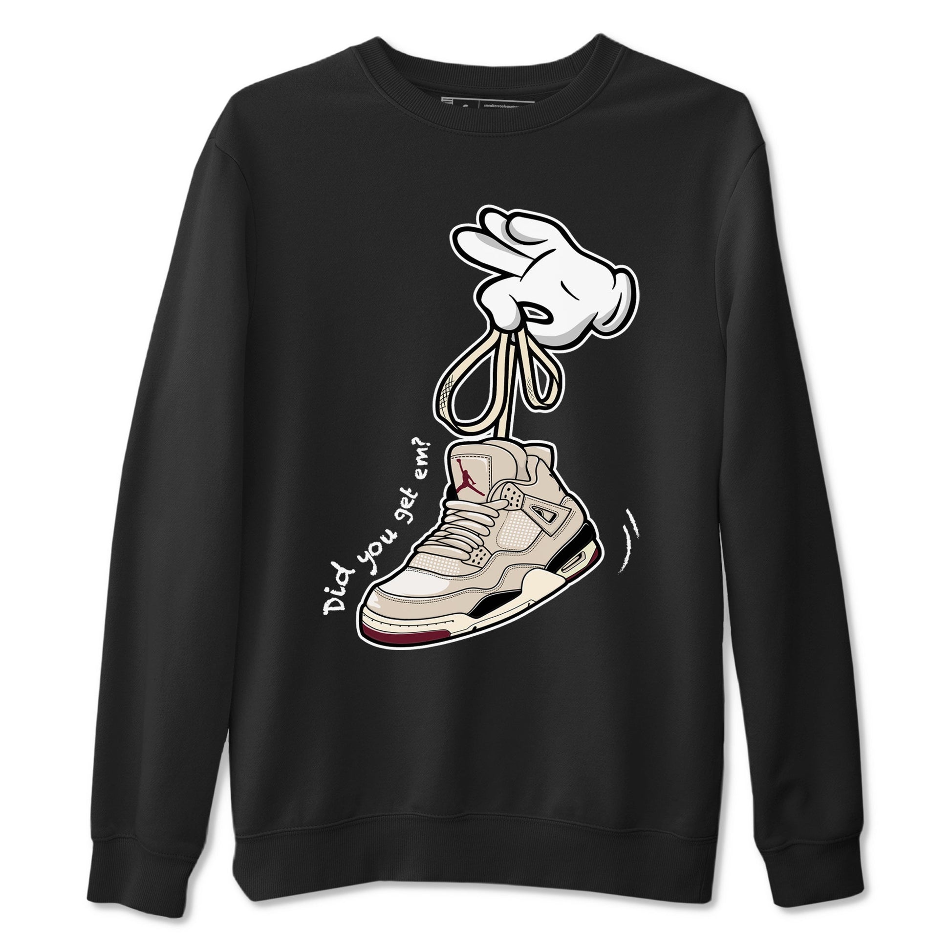 4s A Ma Maniere x Fossil Stone shirts to match jordans Cartoon Hands sneaker match tees Air Jordan 4 A Ma Maniere x Fossil Stone match shoes to clothes SNRT Sneaker Tees unisex cotton Black 2 shirts