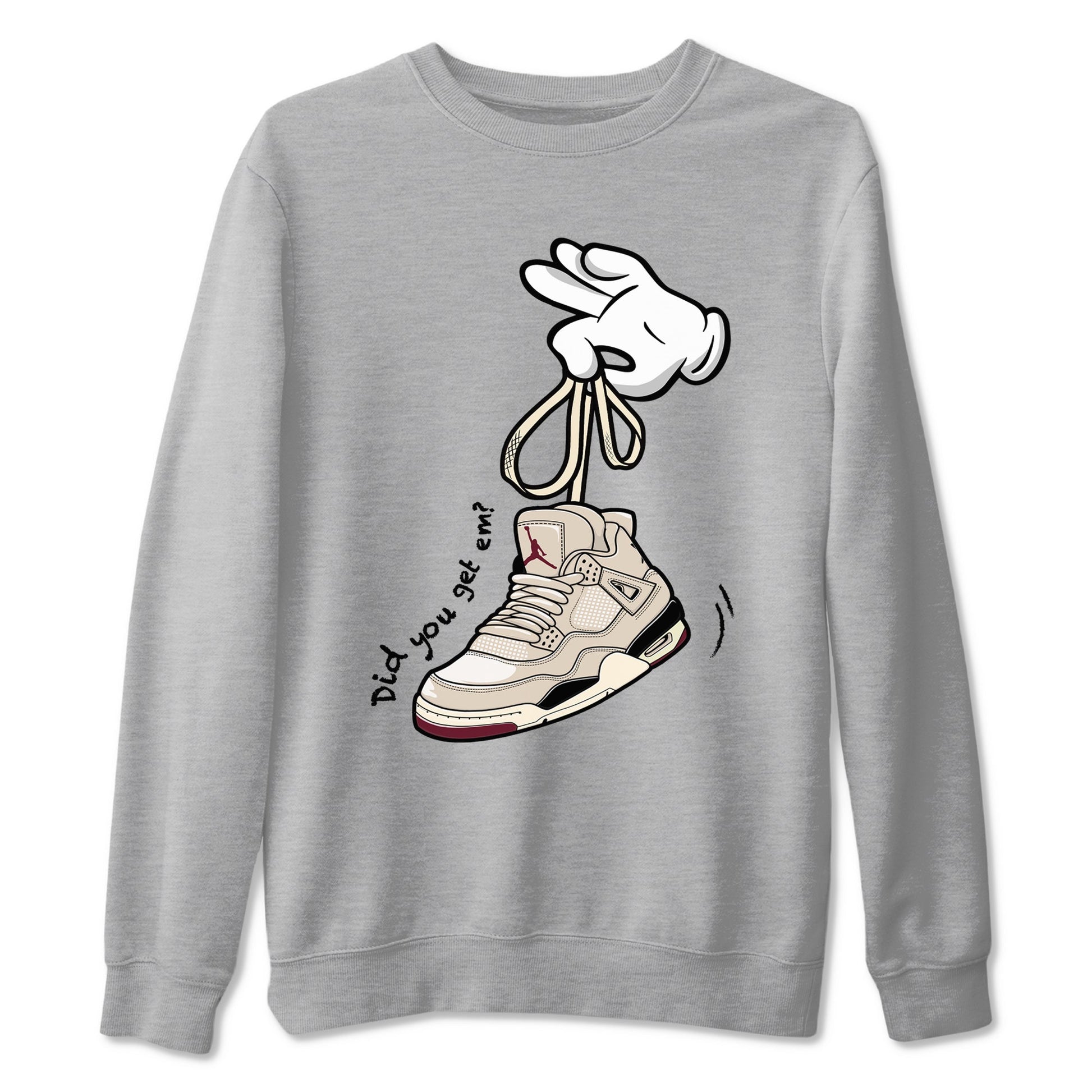 4s A Ma Maniere x Fossil Stone shirts to match jordans Cartoon Hands sneaker match tees Air Jordan 4 A Ma Maniere x Fossil Stone match shoes to clothes SNRT Sneaker Tees unisex cotton Heather Grey 2 shirts