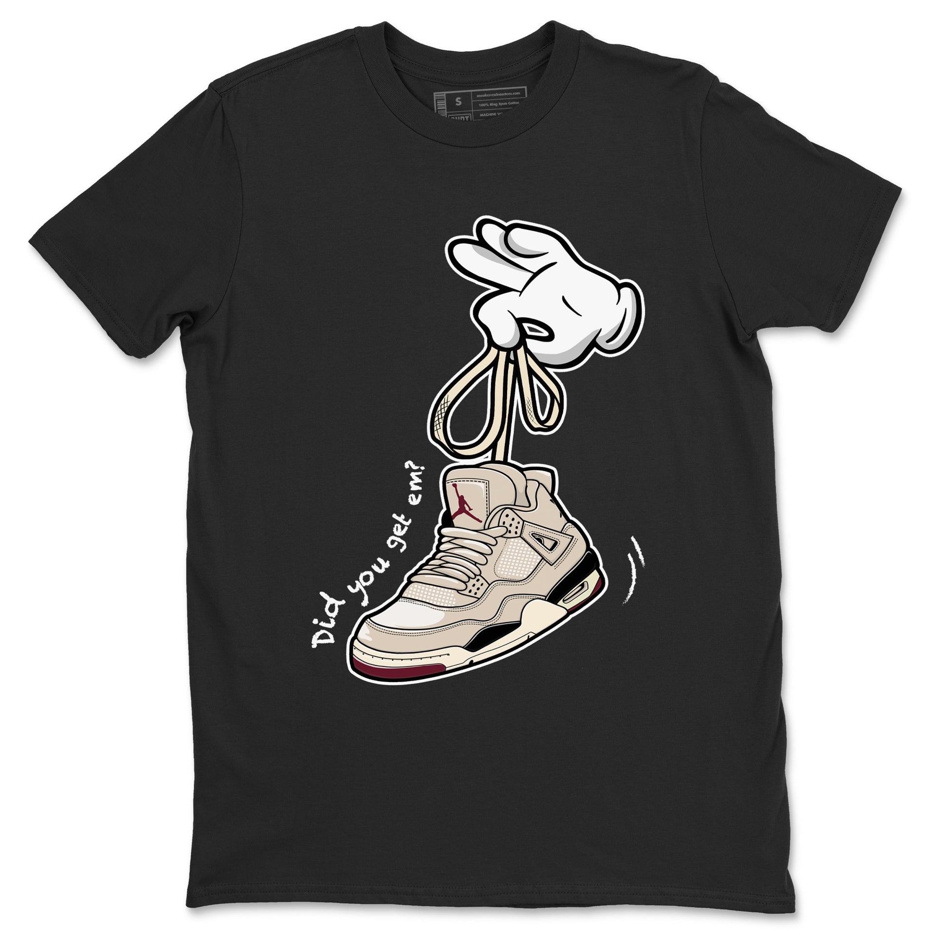 4s A Ma Maniere x Fossil Stone shirts to match jordans Cartoon Hands sneaker match tees Air Jordan 4 A Ma Maniere x Fossil Stone match shoes to clothes SNRT Sneaker Tees unisex cotton Black 2 shirts