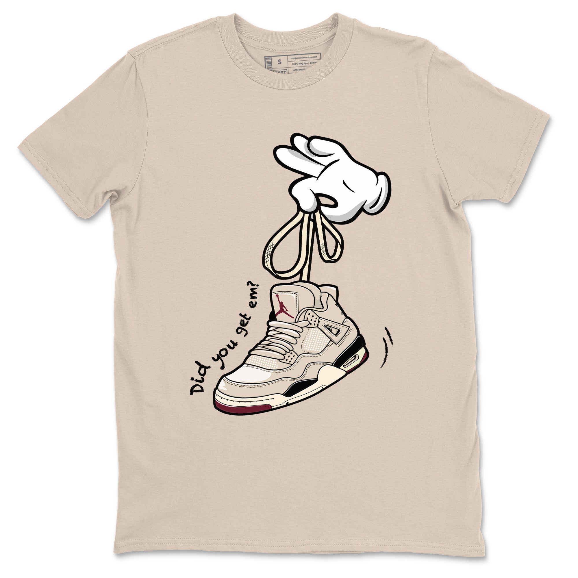 4s A Ma Maniere x Fossil Stone shirts to match jordans Cartoon Hands sneaker match tees Air Jordan 4 A Ma Maniere x Fossil Stone match shoes to clothes SNRT Sneaker Tees unisex cotton Sand 2 shirts