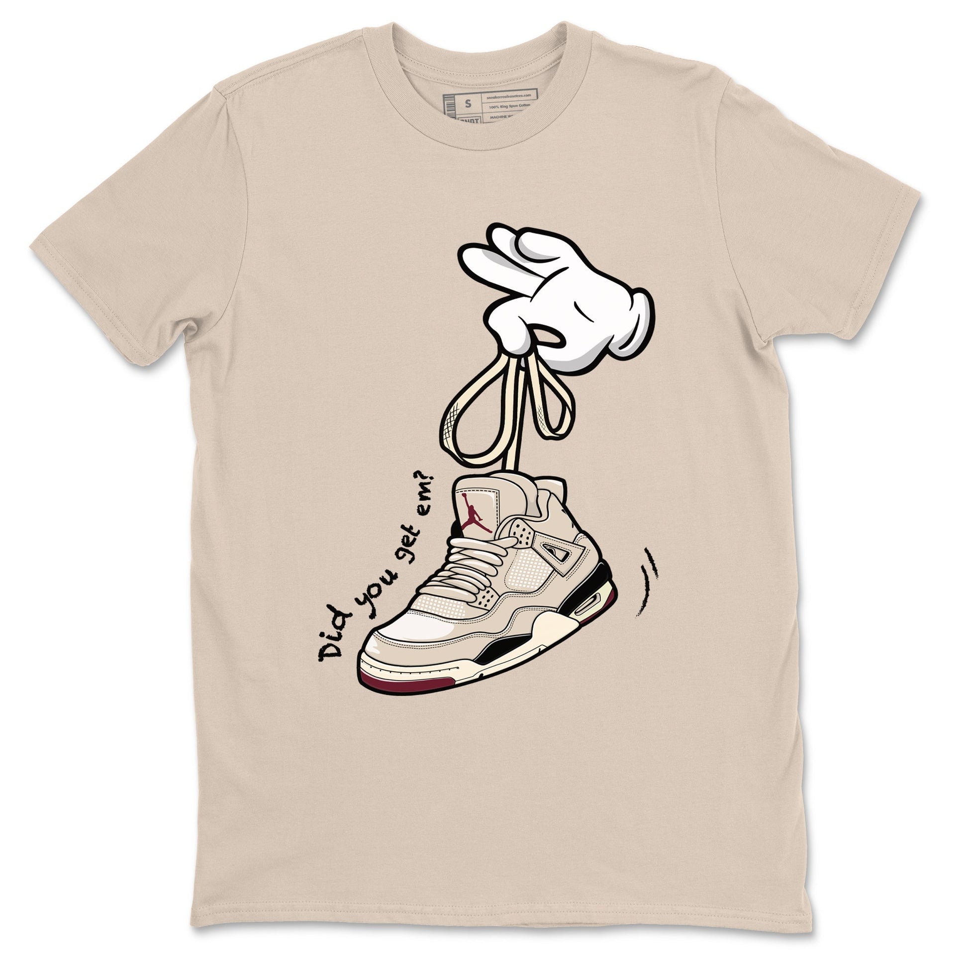 4s A Ma Maniere x Fossil Stone shirts to match jordans Cartoon Hands sneaker match tees Air Jordan 4 A Ma Maniere x Fossil Stone match shoes to clothes SNRT Sneaker Tees unisex cotton Sand 2 shirts