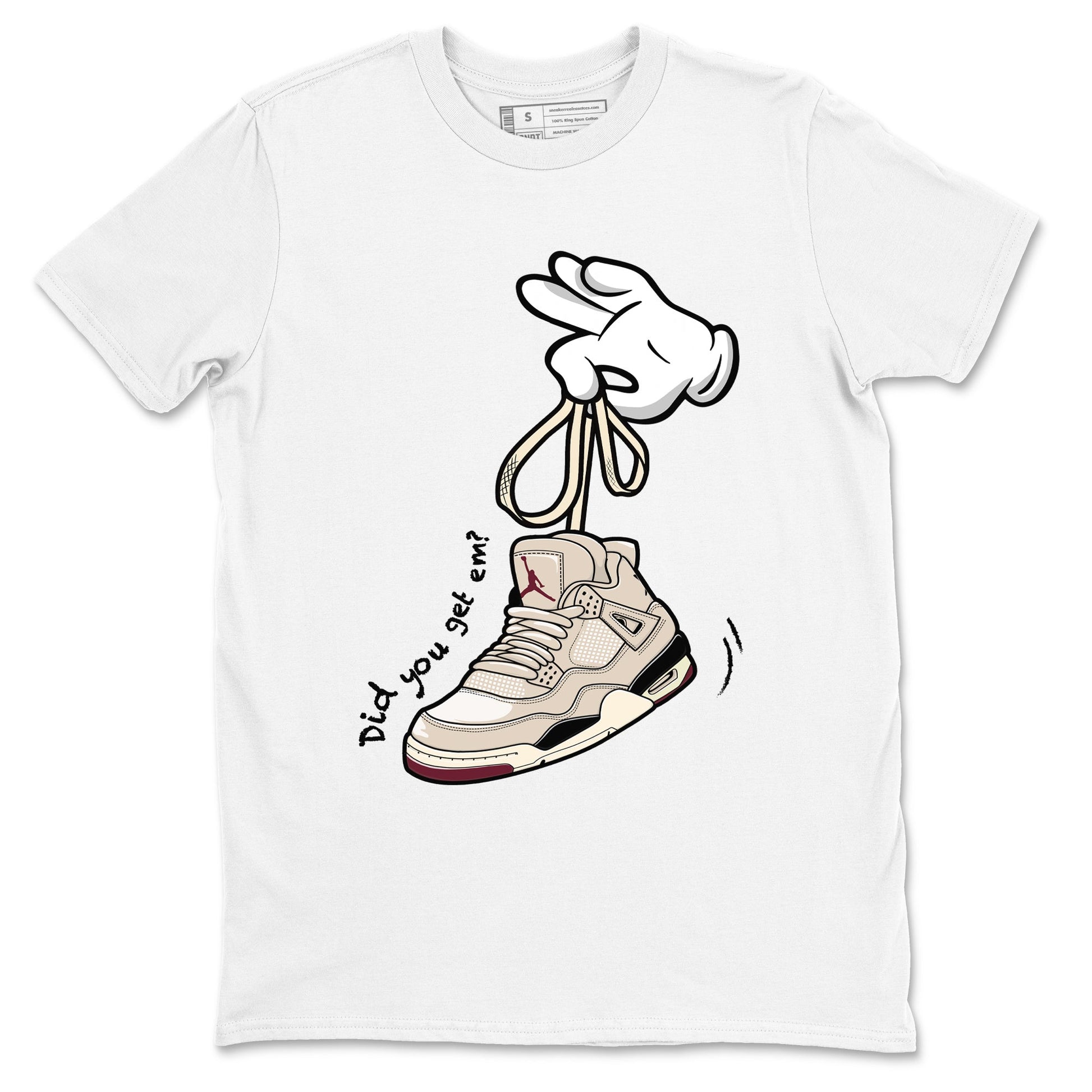 4s A Ma Maniere x Fossil Stone shirts to match jordans Cartoon Hands sneaker match tees Air Jordan 4 A Ma Maniere x Fossil Stone match shoes to clothes SNRT Sneaker Tees unisex cotton White 2 shirts