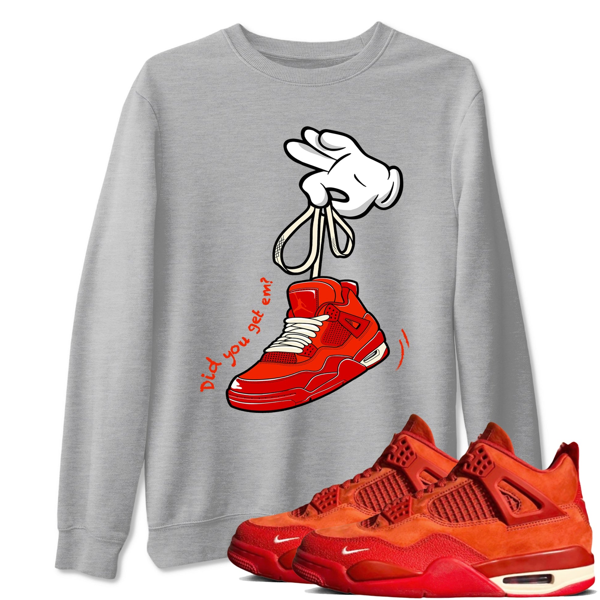 4s Brick By Brick best t shirts to wear with jordans Cartoon Hands sneaker match tees Nigel Sylvester x Air Jordan 4 Brick by Brick match shoes to clothes SNRT Sneaker Tees unisex cotton Heather Grey 1 shirts