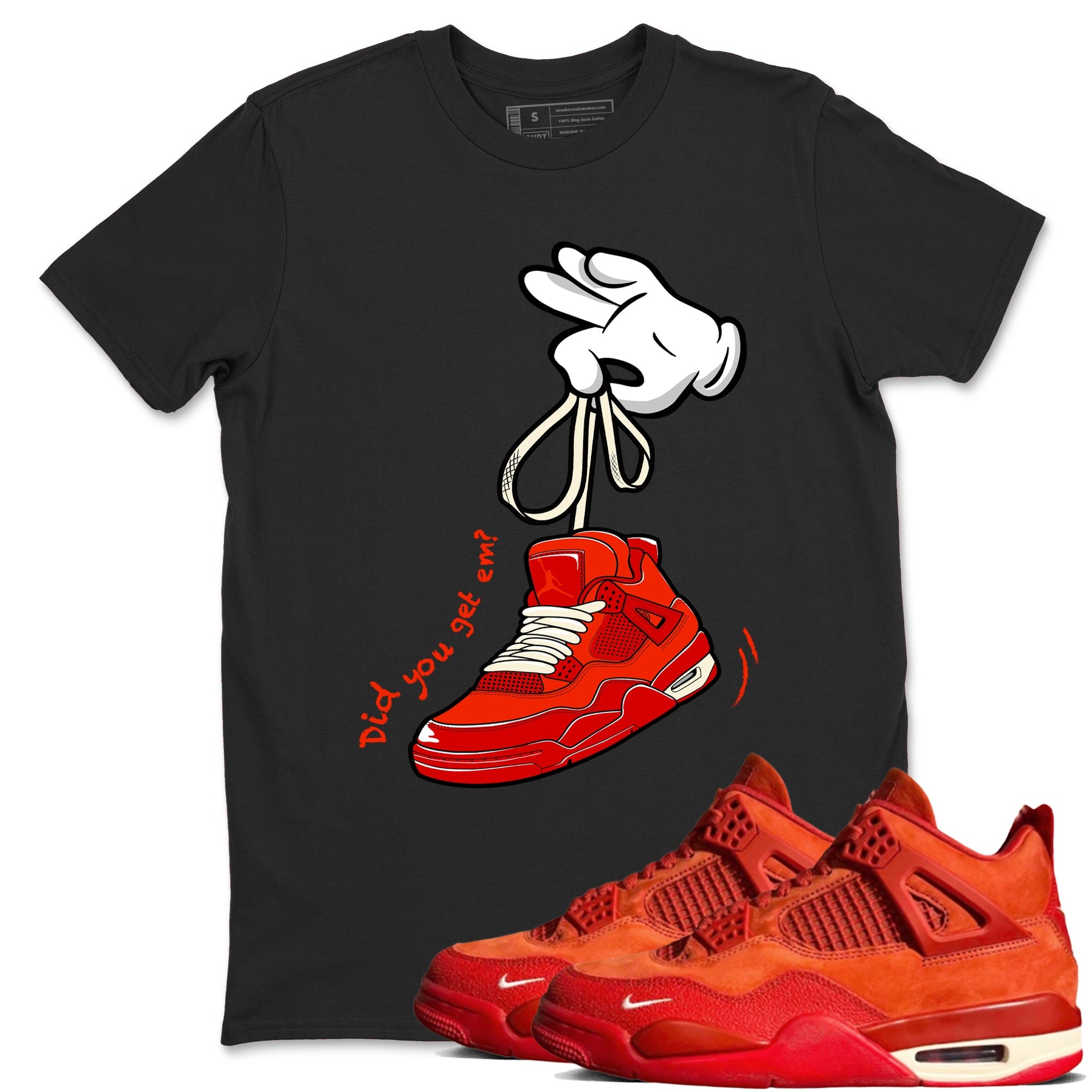 4s Brick By Brick best t shirts to wear with jordans Cartoon Hands sneaker match tees Nigel Sylvester x Air Jordan 4 Brick by Brick match shoes to clothes SNRT Sneaker Tees unisex cotton Black 1 shirts