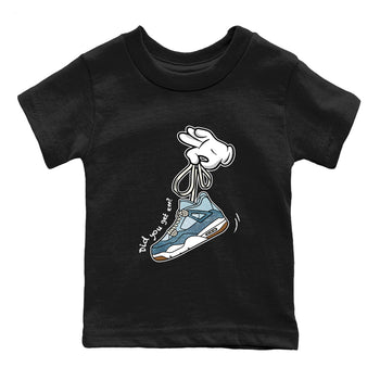 Sneaker match tees – Sneaker Tees To Match 4s Worn Blue Air Jordan 4 Denim Shoes – Cartoon Hands Kids T-Shirt Black 2