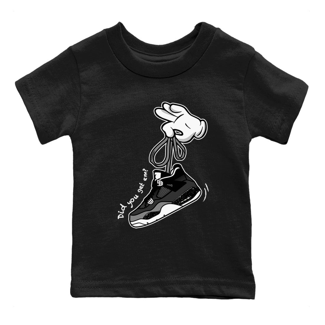 4s Fear shirts to match jordans Cartoon Hands sneaker match tees Air Jordan 4 Retro Fear match shoes to clothes SNRT Sneaker Tees Youth Baby Black 2 tee