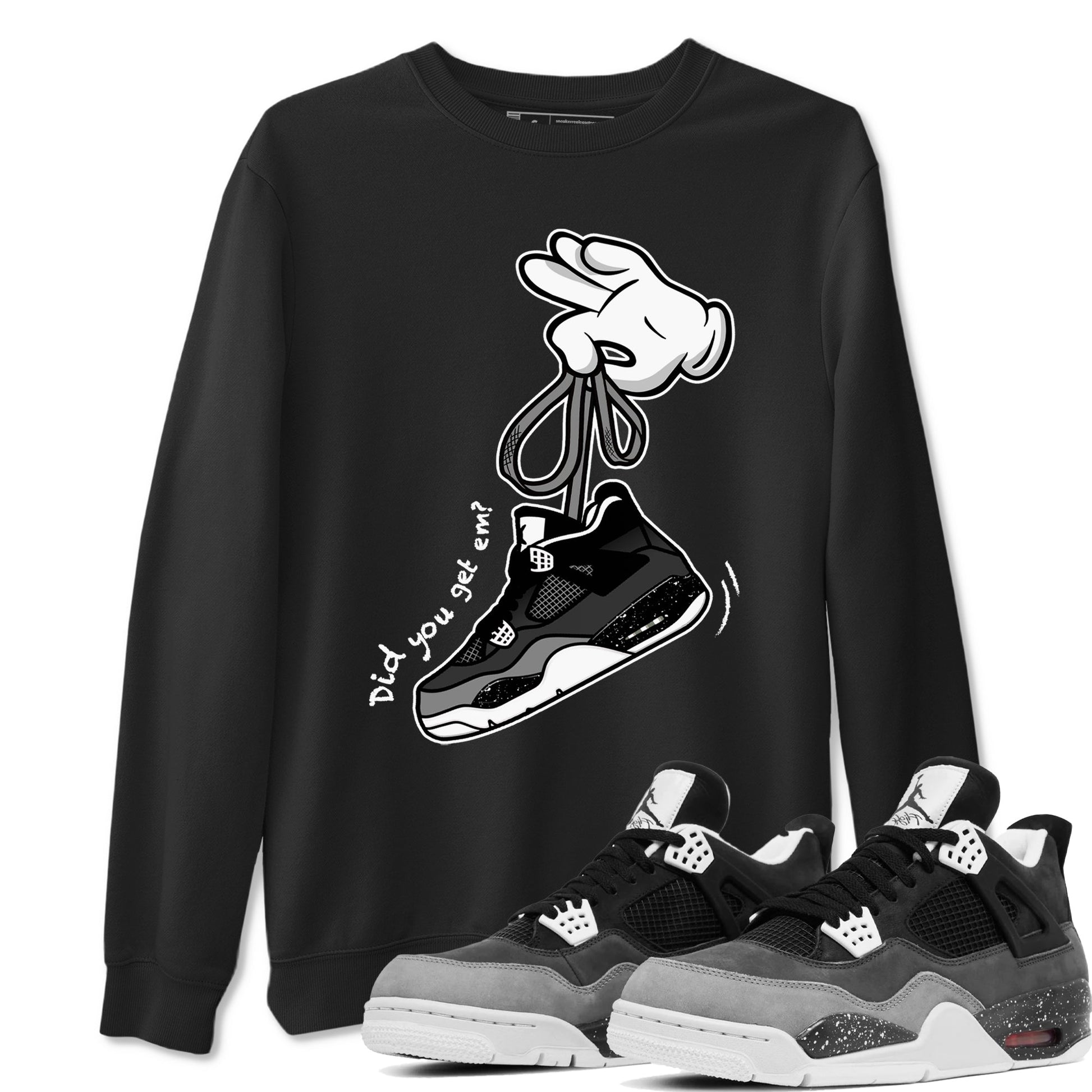 4s Fear shirts to match jordans Cartoon Hands sneaker match tees Air Jordan 4 Retro Fear match shoes to clothes SNRT Sneaker Tees unisex cotton Black 1 shirts