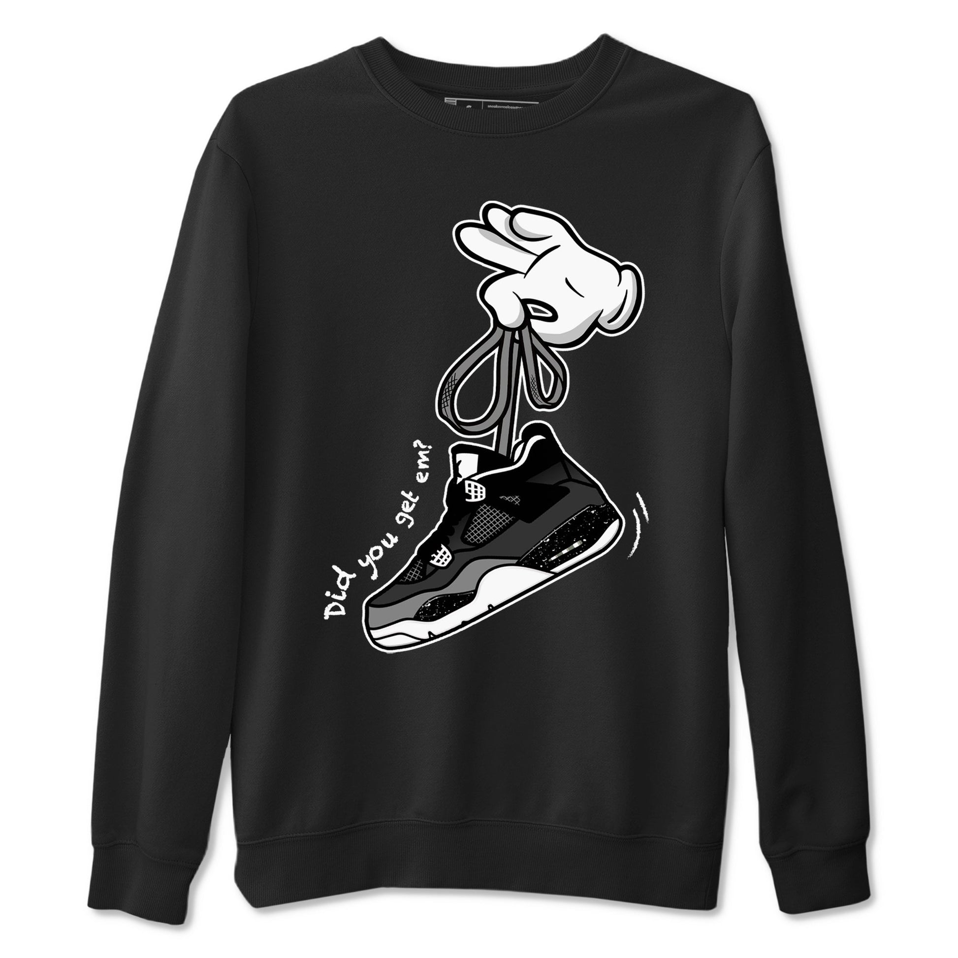4s Fear shirts to match jordans Cartoon Hands sneaker match tees Air Jordan 4 Retro Fear match shoes to clothes SNRT Sneaker Tees unisex cotton Black 2 shirts