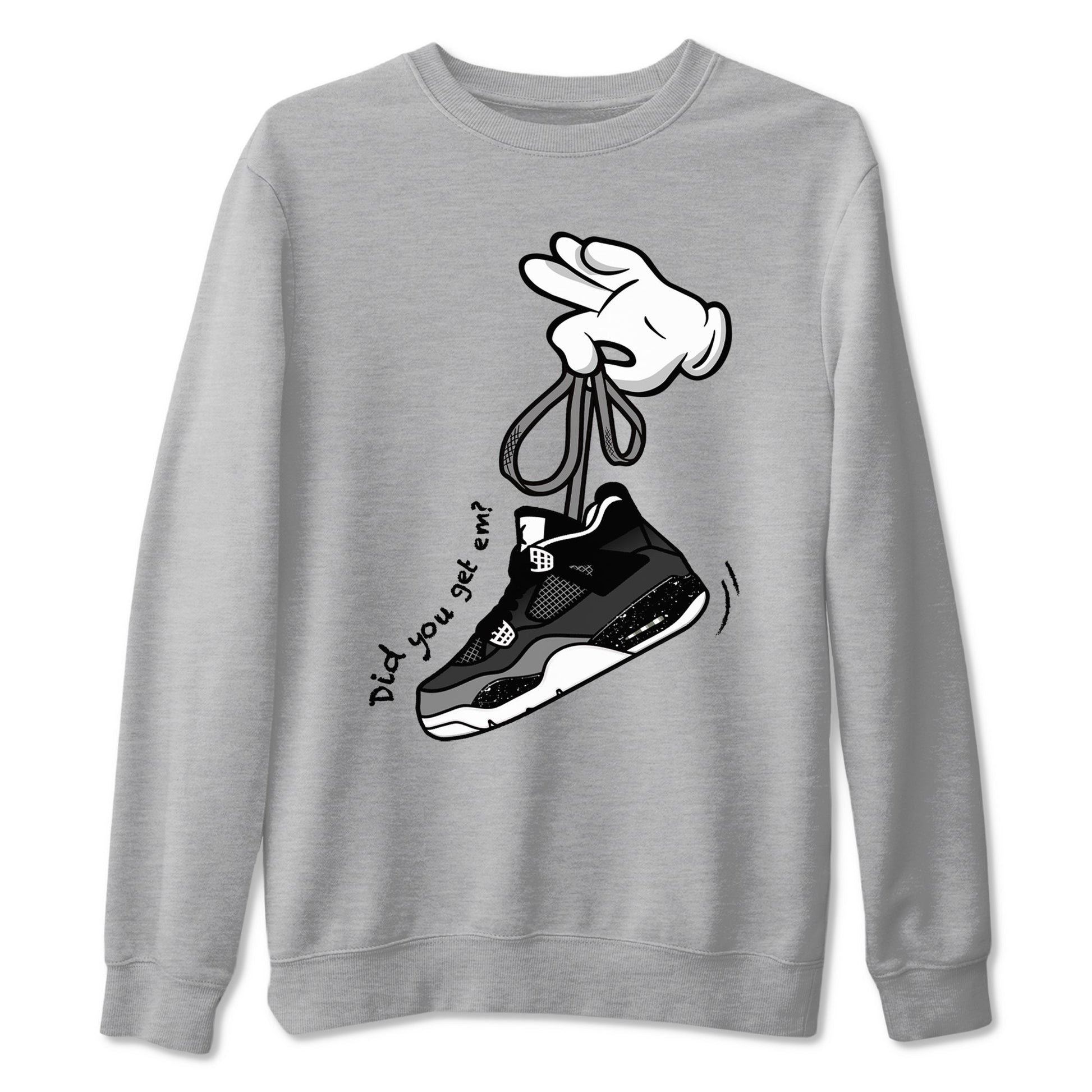 4s Fear shirts to match jordans Cartoon Hands sneaker match tees Air Jordan 4 Retro Fear match shoes to clothes SNRT Sneaker Tees unisex cotton Heather Grey 2 shirts