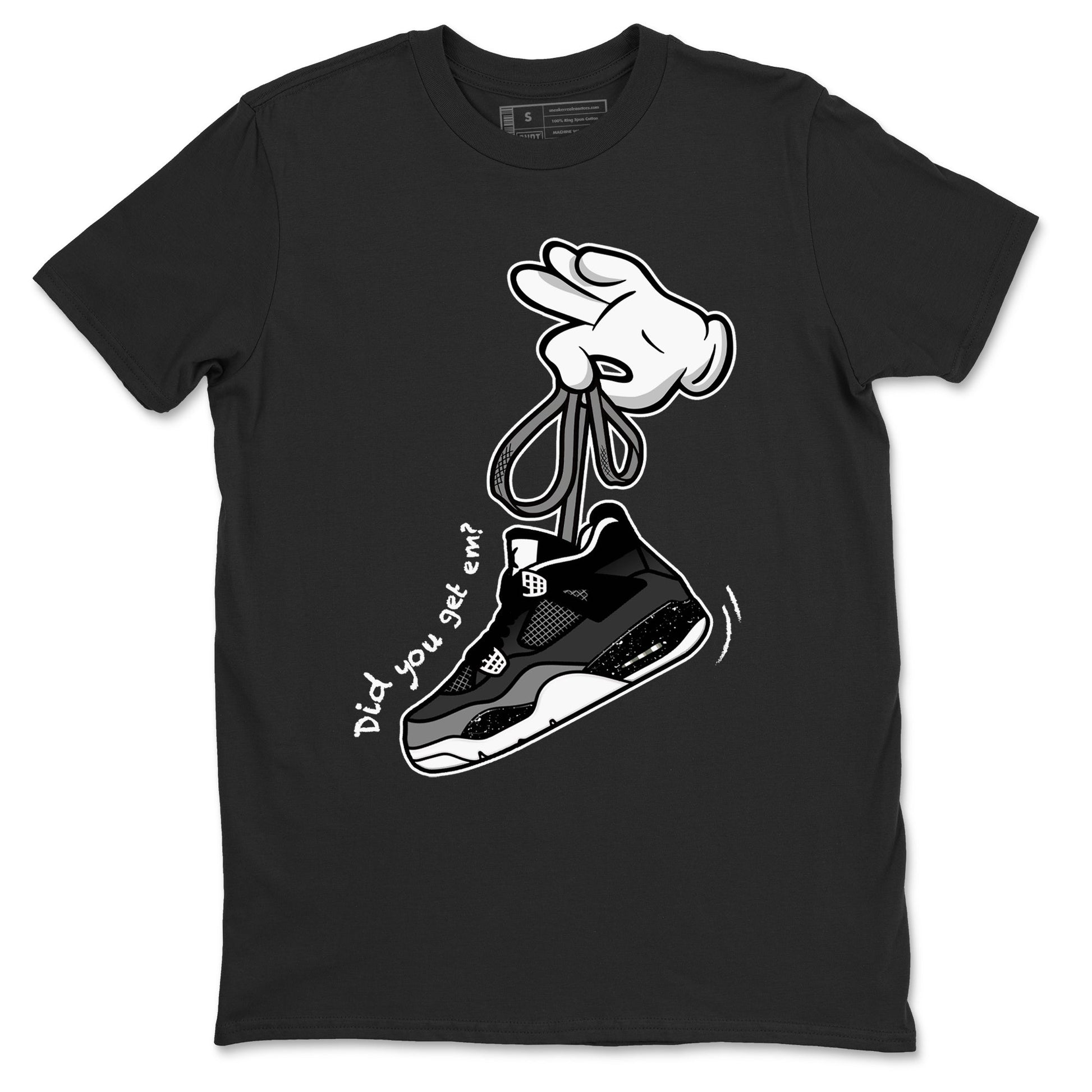 4s Fear shirts to match jordans Cartoon Hands sneaker match tees Air Jordan 4 Retro Fear match shoes to clothes SNRT Sneaker Tees unisex cotton Black 2 shirts