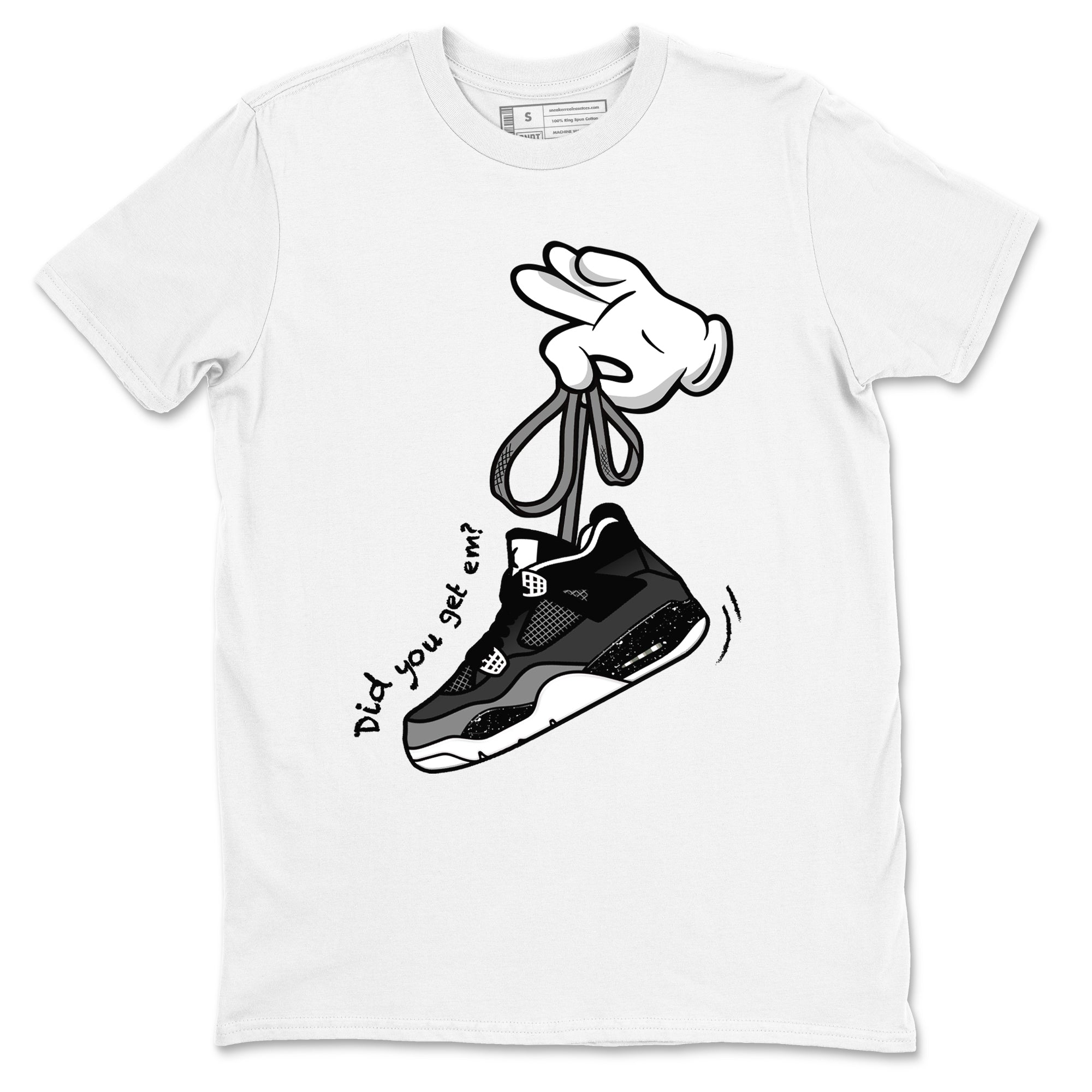 4s Fear shirts to match jordans Cartoon Hands sneaker match tees Air Jordan 4 Retro Fear match shoes to clothes SNRT Sneaker Tees unisex cotton White 2 shirts