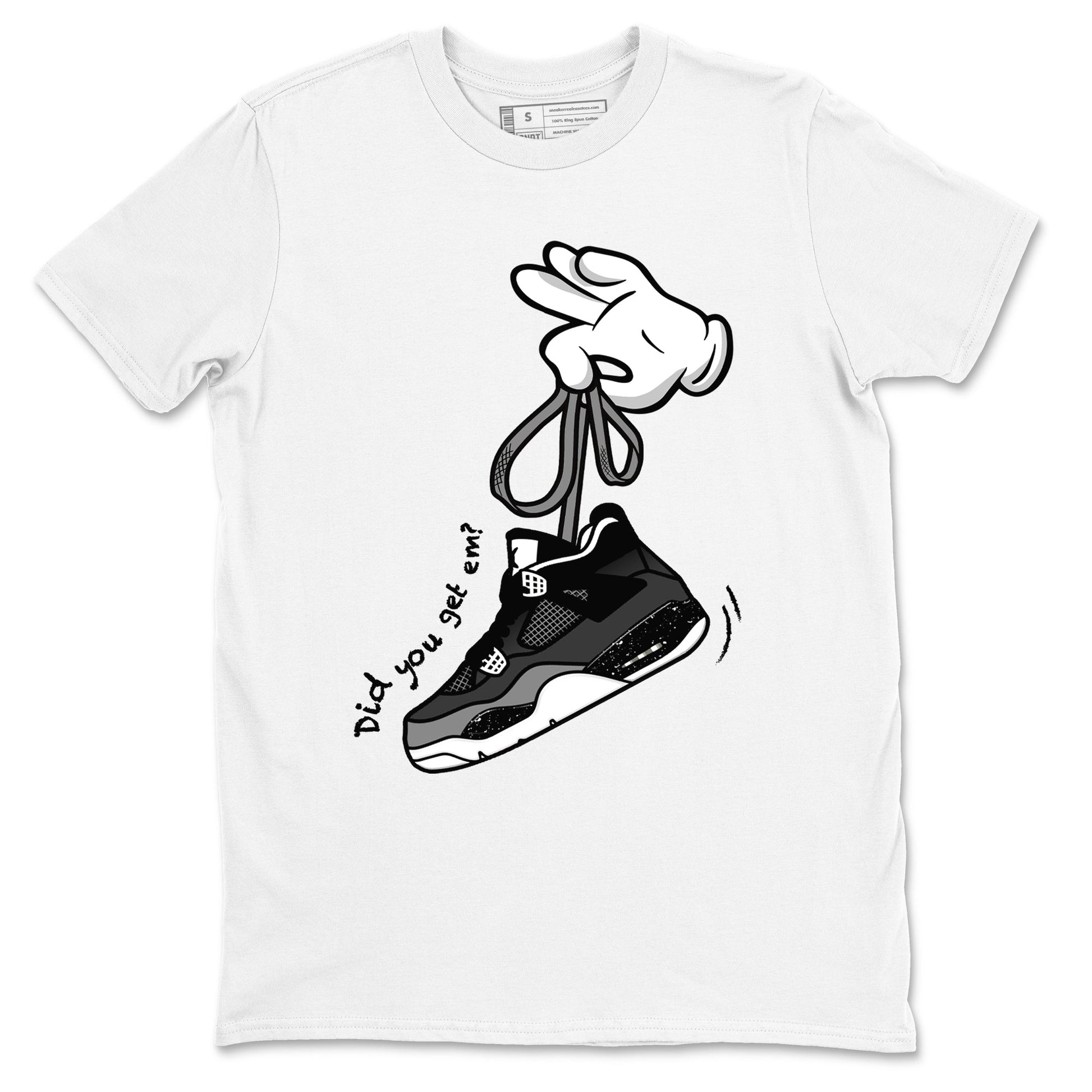 4s Fear shirts to match jordans Cartoon Hands sneaker match tees Air Jordan 4 Retro Fear match shoes to clothes SNRT Sneaker Tees unisex cotton White 2 shirts