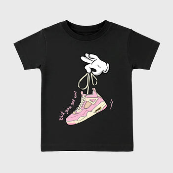Sneaker match tees – Sneaker Tees To Match Air Jordan 4 Iced Carmine Shoes – Cartoon Hands Kids T-Shirt Black 2