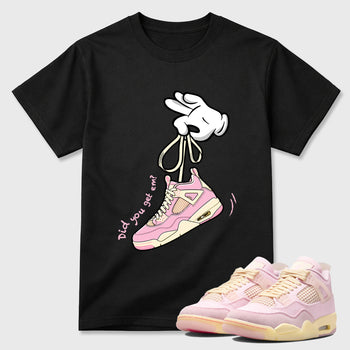 Sneaker match tees – Sneaker Tees To Match Air Jordan 4 Iced Carmine Shoes – Cartoon Hands Tee Black 1
