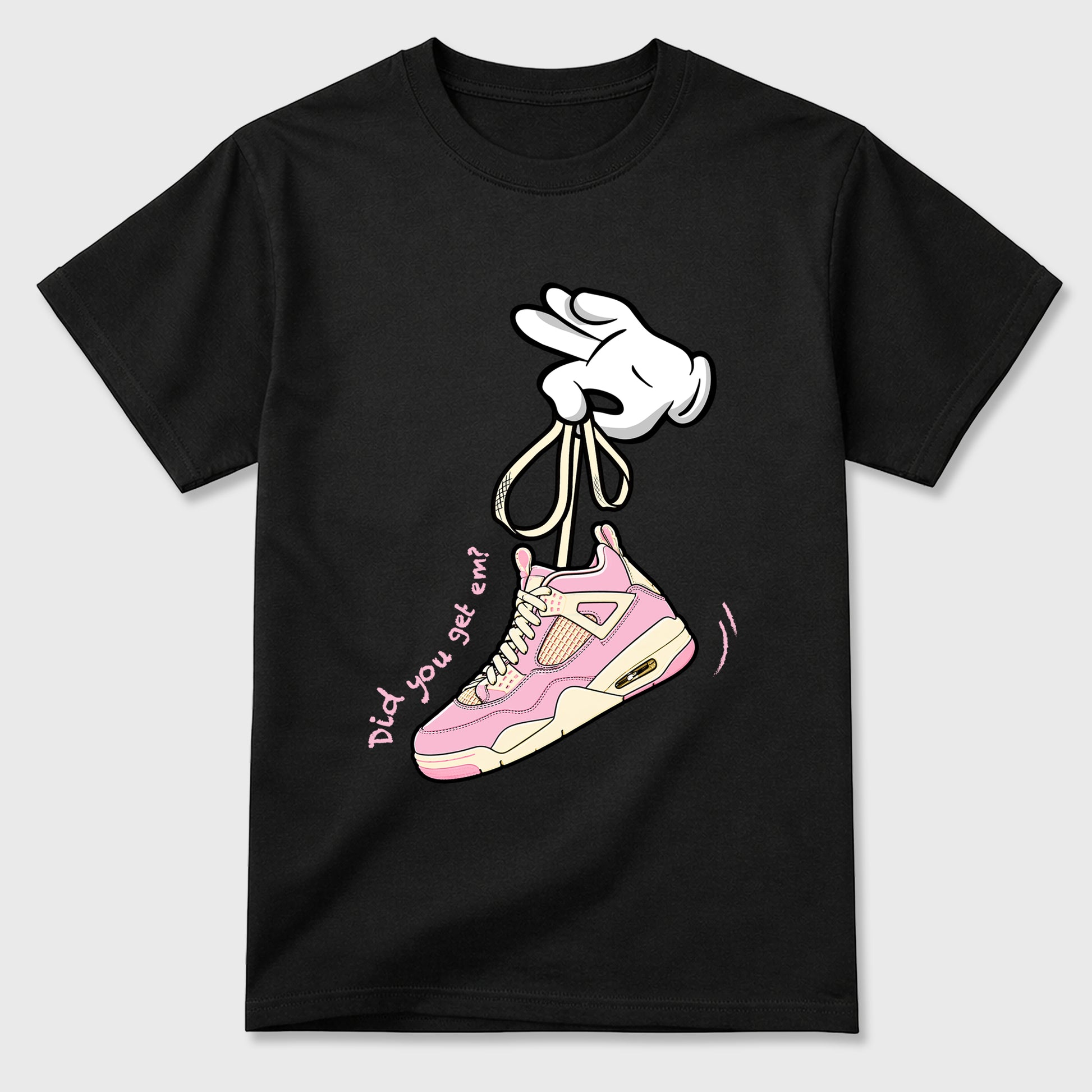 Sneaker match tees – Sneaker Tees To Match Air Jordan 4 Iced Carmine Shoes – Cartoon Hands Tee Black 2