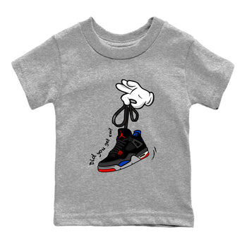 Sneaker match tees – Sneaker Tees To Match Jordan 4 Retro Rare Air Shoes – Cartoon Hands Kids T-Shirt Heather Grey 2
