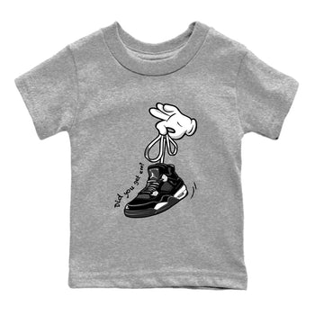 4s White Thunder Shirts To Match Jordans Cartoon Hands sneaker match tees Air Jordan 4 White Thunder Tee SNRT Sneaker Release Tees Youth Baby Heather Grey 2 crew neck shirts