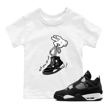4s White Thunder Shirts To Match Jordans Cartoon Hands sneaker match tees Air Jordan 4 White Thunder Tee SNRT Sneaker Release Tees Youth Baby White 1 crew neck shirts