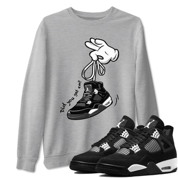4s White Thunder Shirts To Match Jordans Cartoon Hands sneaker match tees Air Jordan 4 White Thunder Tee SNRT Sneaker Release Tees unisex cotton Heather Grey 1 crew neck shirts