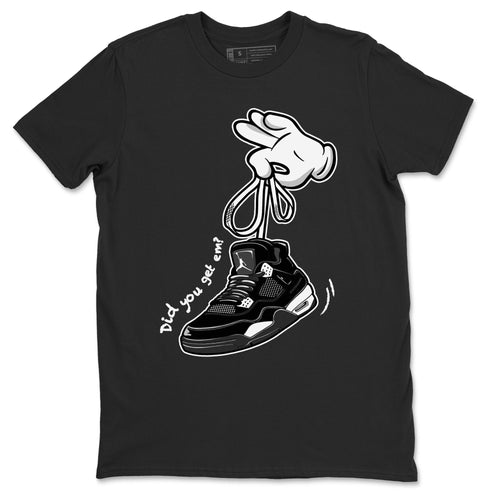 4s White Thunder Shirts To Match Jordans Cartoon Hands sneaker match tees Air Jordan 4 White Thunder Tee SNRT Sneaker Release Tees unisex cotton Black 2 crew neck shirts