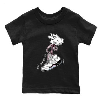 Sneaker match tees – Sneaker Tees To Match Air Jordan 5 Medium Soft Pink Shoes – Cartoon Hands Kids T-Shirt Black 2