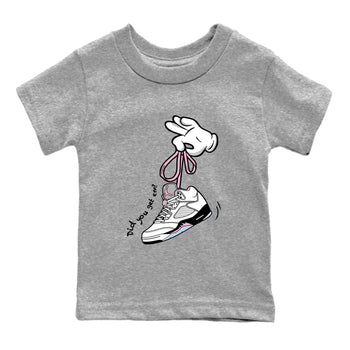Sneaker match tees – Sneaker Tees To Match Air Jordan 5 Medium Soft Pink Shoes – Cartoon Hands Kids T-Shirt Heather Grey 2