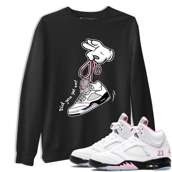 Sneaker match tees – Sneaker Tees To Match Air Jordan 5 Medium Soft Pink Shoes – Cartoon Hands Tee Black 1