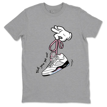 Sneaker match tees – Sneaker Tees To Match Air Jordan 5 Medium Soft Pink Shoes – Cartoon Hands Tee Heather Grey 2