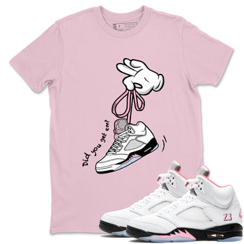 Sneaker match tees – Sneaker Tees To Match Air Jordan 5 Medium Soft Pink Shoes – Cartoon Hands Tee Pink 1