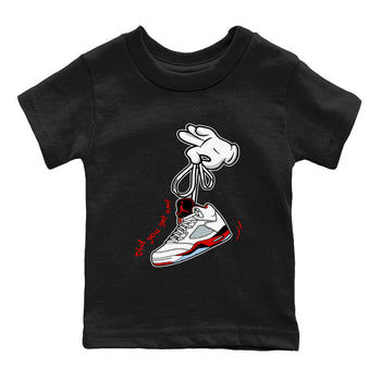 Sneaker match tees – Sneaker Tees To Match Air Jordan 5 Fire Red Shoes – Cartoon Hands Kids T-Shirt Black 2