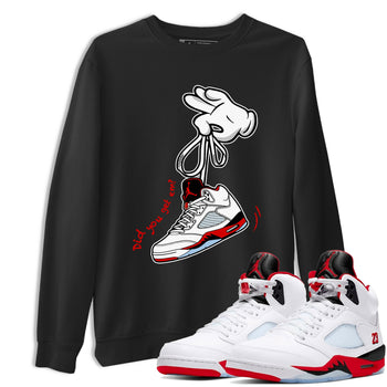Sneaker match tees – Sneaker Tees To Match Air Jordan 5 Fire Red Shoes – Cartoon Hands Tee Black 1