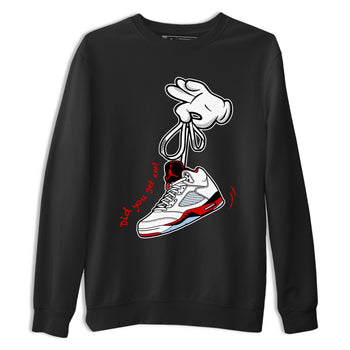 Sneaker match tees – Sneaker Tees To Match Air Jordan 5 Fire Red Shoes – Cartoon Hands Tee Black 2