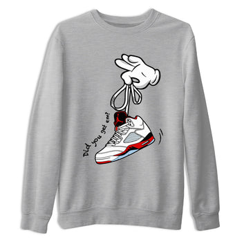 Sneaker match tees – Sneaker Tees To Match Air Jordan 5 Fire Red Shoes – Cartoon Hands Tee Heather Grey 2