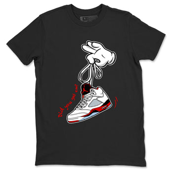 Sneaker match tees – Sneaker Tees To Match Air Jordan 5 Fire Red Shoes – Cartoon Hands Tee Black 2