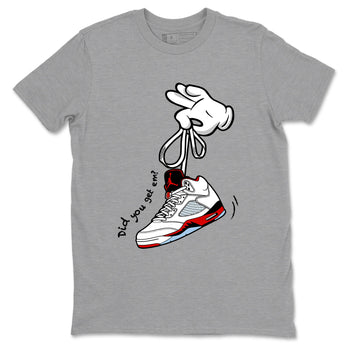 Sneaker match tees – Sneaker Tees To Match Air Jordan 5 Fire Red Shoes – Cartoon Hands Tee Heather Grey 2
