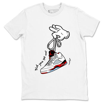 Sneaker match tees – Sneaker Tees To Match Air Jordan 5 Fire Red Shoes – Cartoon Hands Tee White 2